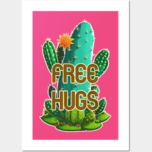 Free Hugs Cactus Posters and Art